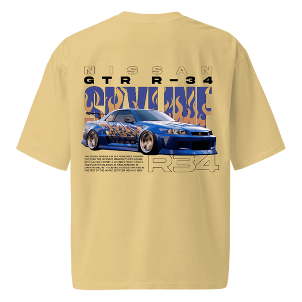NISSAN GTR OVERSIZED TEE - BEIGE
