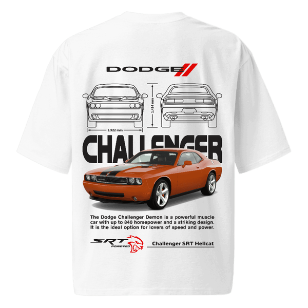 DODGE CHALLENGER OVERSIZED TEE - WHITE